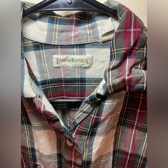 ✨ Women’s Banana Republic Crop Flannel Size S #B1 - Picture 3 of 6
